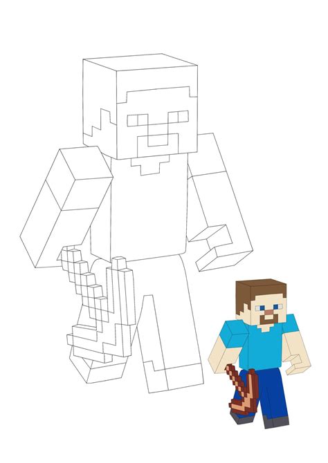 Minecraft steve coloring page