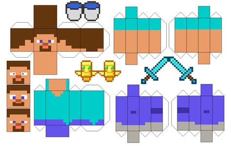 Minecraft Steve Paper Craft Template