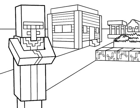 Minecraft Villager Coloring Page