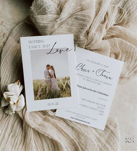 Minimalist Elopement Announcement Template