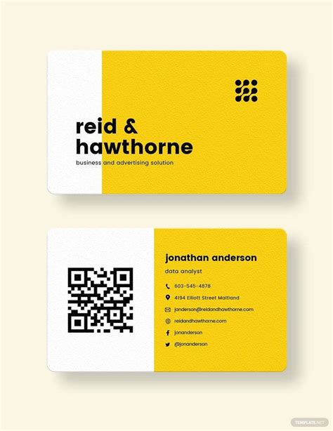 Minimalist QR Business Card Template