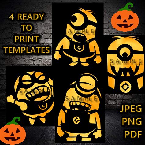 Minion Pumpkin Carving Stencil Designs