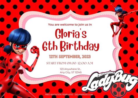 Miraculous Ladybug Party Invitations