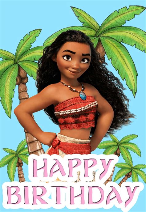 Moana Birthday Card Design