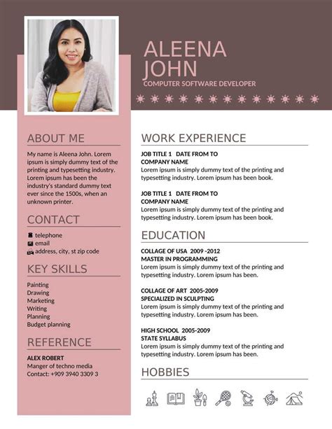 Modern CV Template With Photo