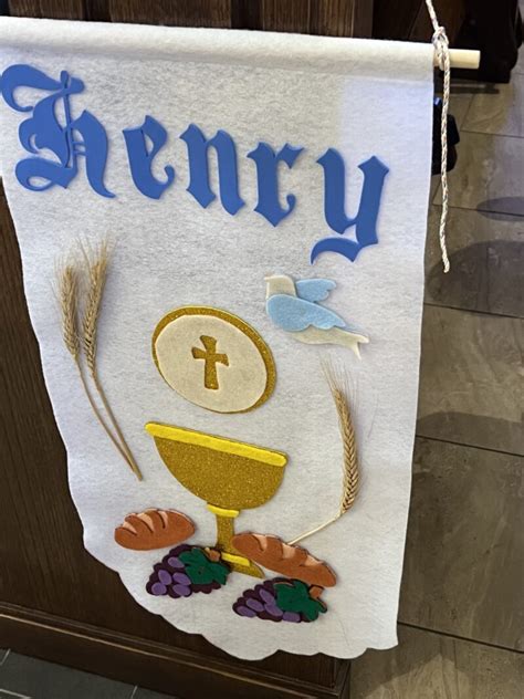 Modern Cross First Communion Banner