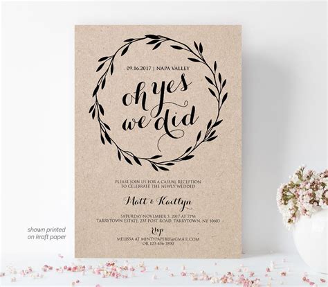 Modern Elopement Announcement Template