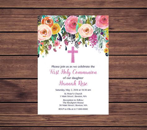 Modern First Communion Invitation