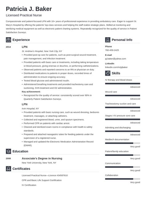 Modern LPN Resume Template