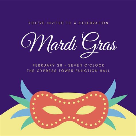 Modern Mardi Gras Invitation Templates