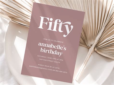 Modern Minimalist Birthday Invitation