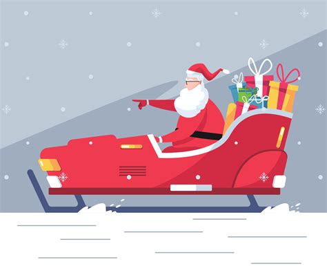 Digital artwork of Santa Claus on his sleigh