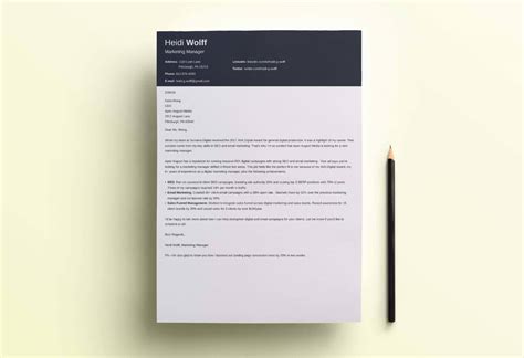 Modern cover letter template