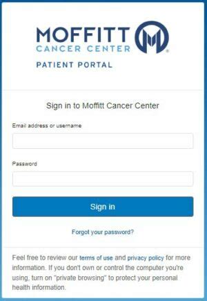 Moffitt Patient Portal Security