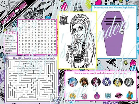 Monster High Activity Sheets