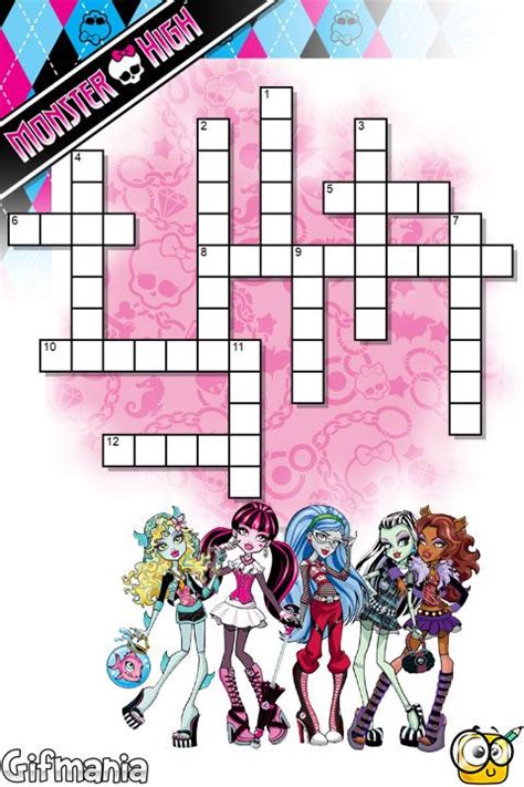 Monster High Crossword Puzzle