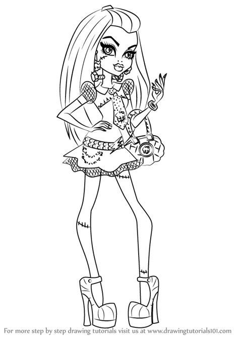 Monster High Frankie Stein Drawing Template