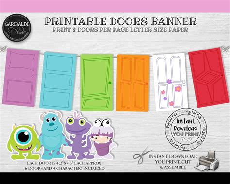 Monster Inc Doors Design Template