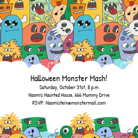 Monster Mash Halloween Invitation