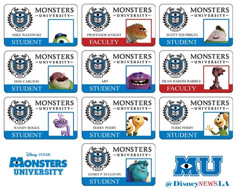 Monster University ID Card Template