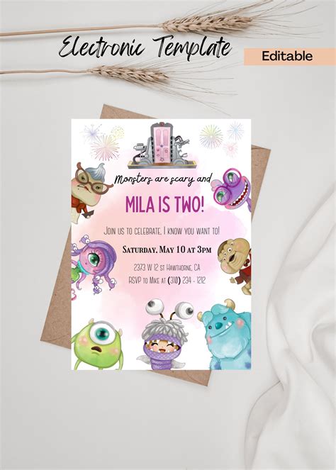 Monsters, Inc. Invitation Templates