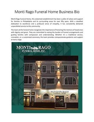 Monti Rago Community Support