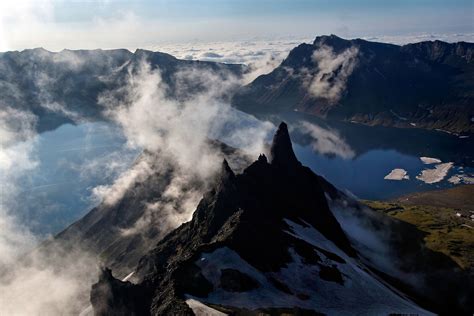 Hikers exploring the scenic trails of Mount Paektu