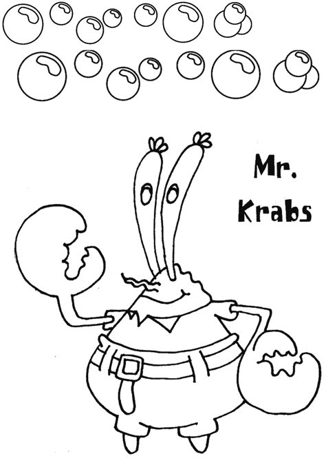 Mr. Krabs Coloring Printables