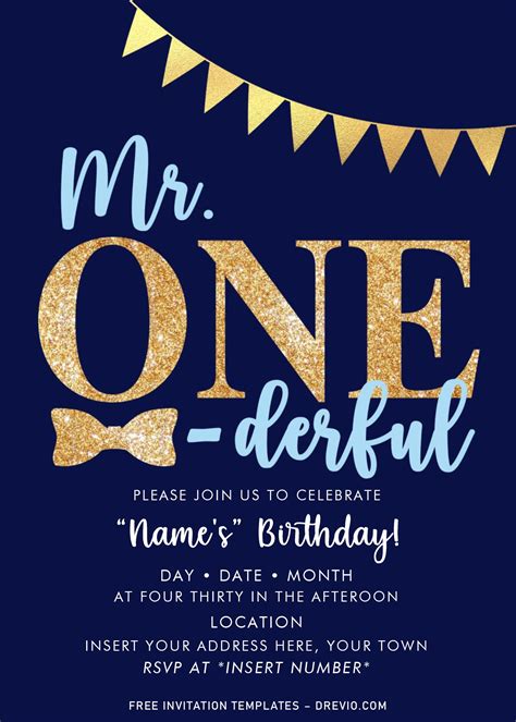 Mr. Onederful Invitation Template Free Download Now