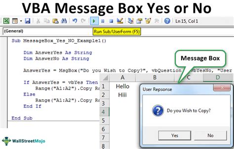 MsgBox Yes No Dialog Box VBA Example