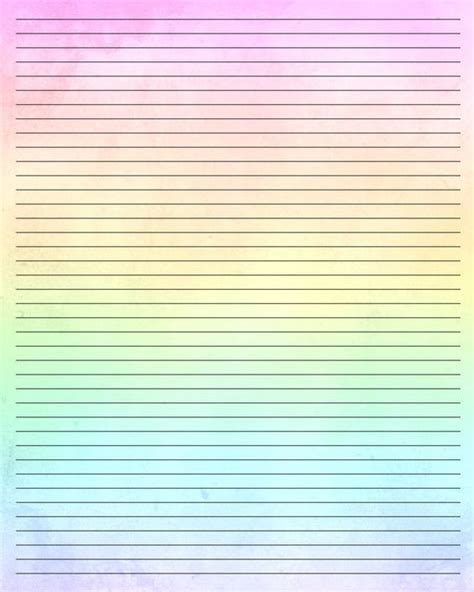 Multicolored Lined Paper Printable