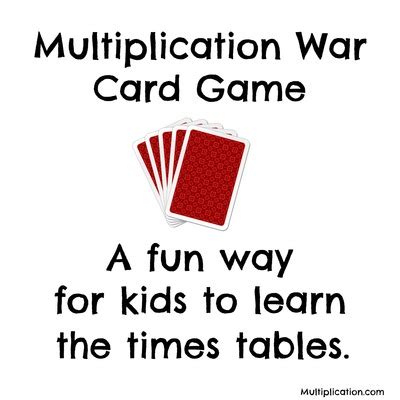 Multiplication War Card Game