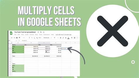 Multiplying Cells in Google Sheets Image 1