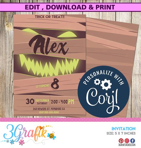 Mummy Halloween Invitation Template