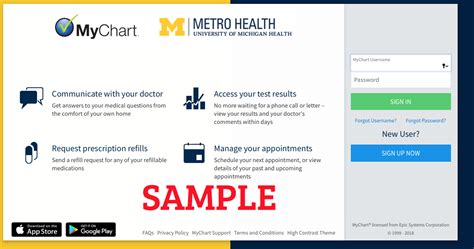 MyChart Metro Interface