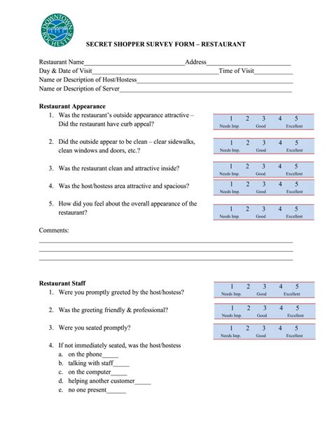 Mystery Shopping Form Design