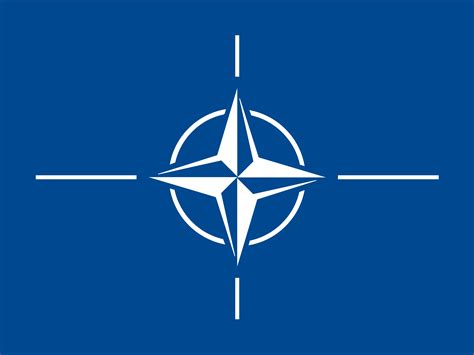 A picture of the NATO flag, representing the alliance between Western nations