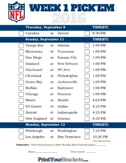 NCAA Football Pool Printable