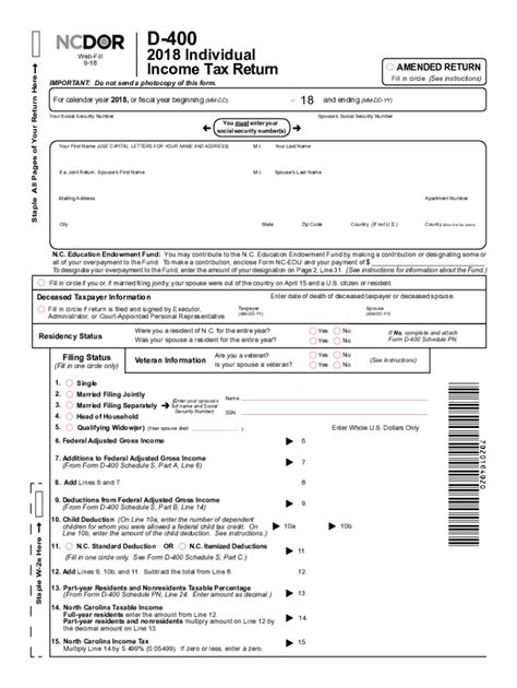 NC D-400V Form Example