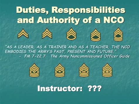 NCO roles and responsibilities