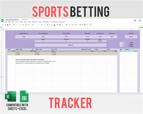 NFL Betting Tracker Excel Template