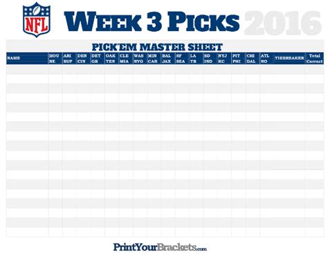 NFL Pick Sheet DOC