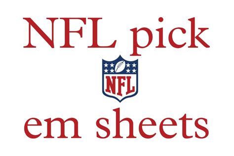 NFL Pick Em Sheets with Tiebreakers