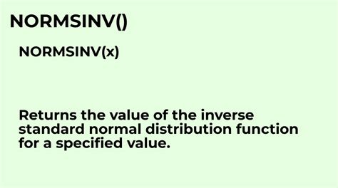 NORMSINV Function in Excel