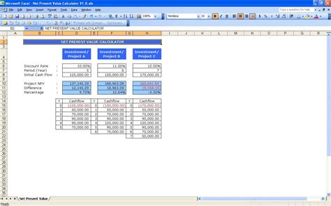 NPV Calculator Excel Template 1