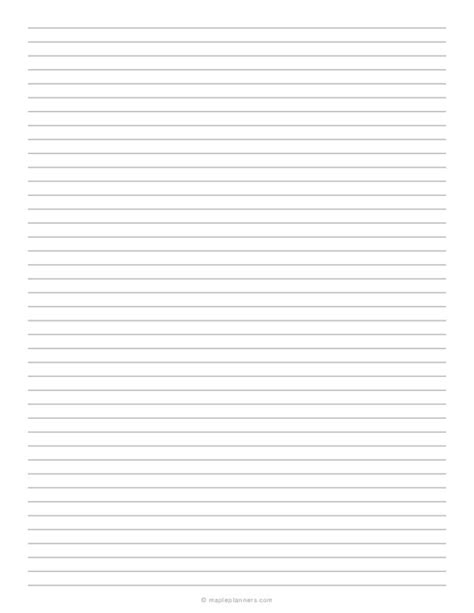 Narrow-Ruled Lined Number Paper