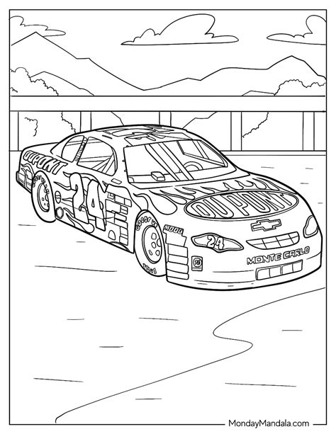 Nascar Printable Coloring Pages for Adults