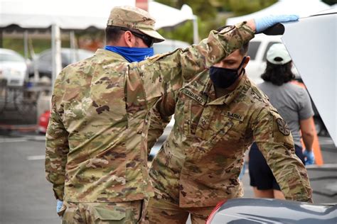 National Guard soldiers participating in community service