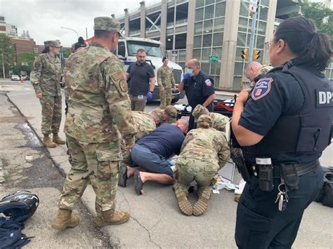 National Guard soldiers with their families