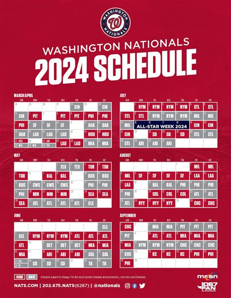 Nationals Schedule Update